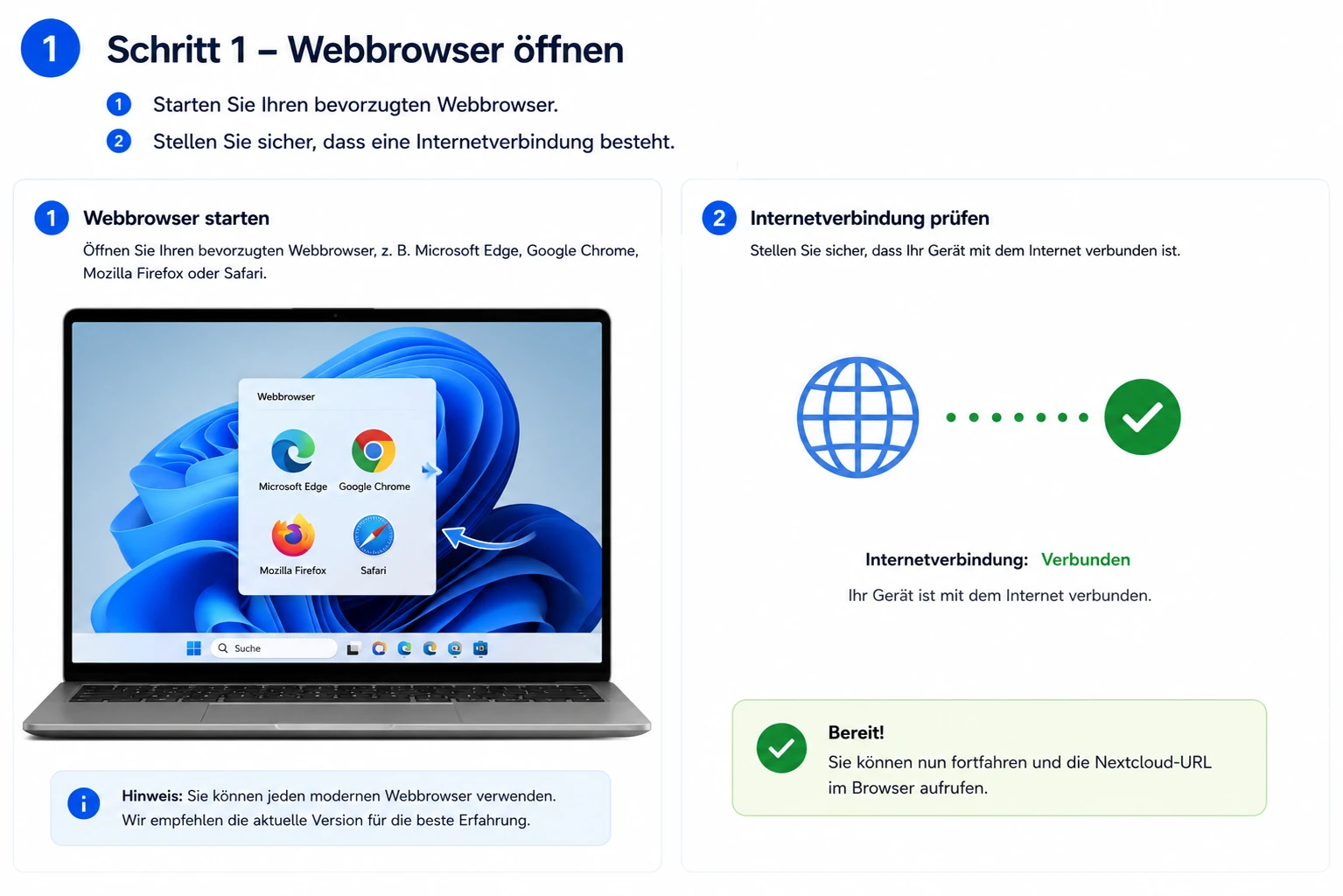 Nextcloud Anmeldung Browser