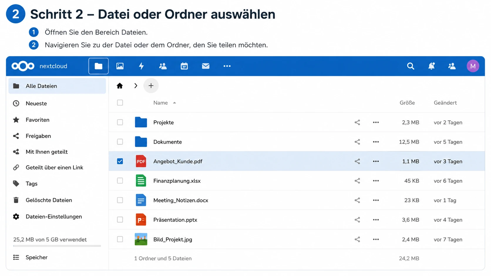 Nextcloud Teilen