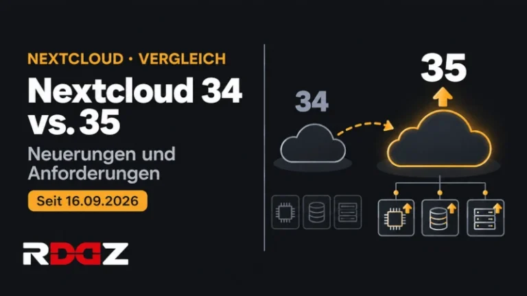 Nextcloud 34 vs. 35: Unterschiede, Neuerungen & Anforderungen Nextcloud 34 vs 35 Vergleich